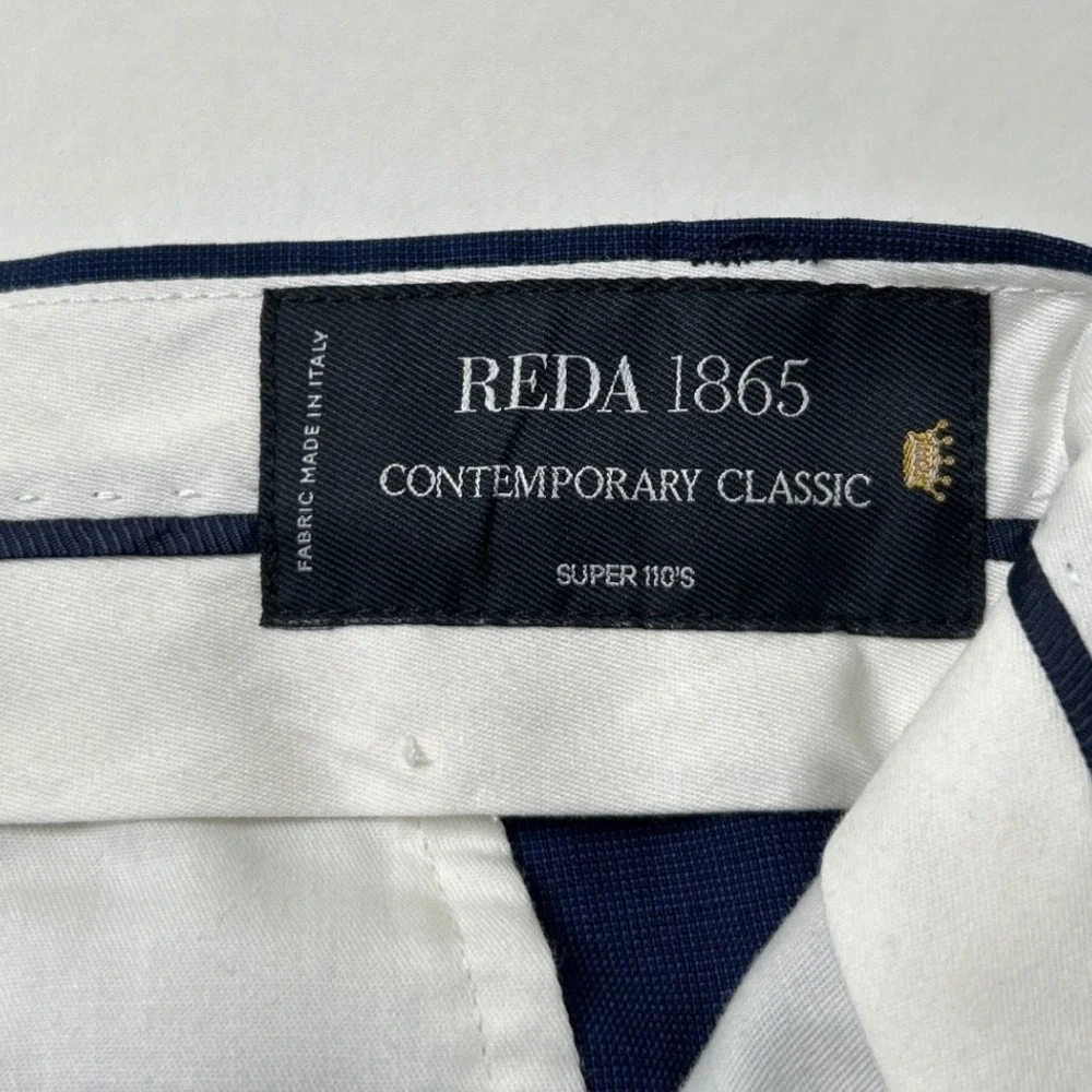 Banana Republic Mens Reda Italian Wool Slim Fit Dress Pants Size 35x32 Navy Blue